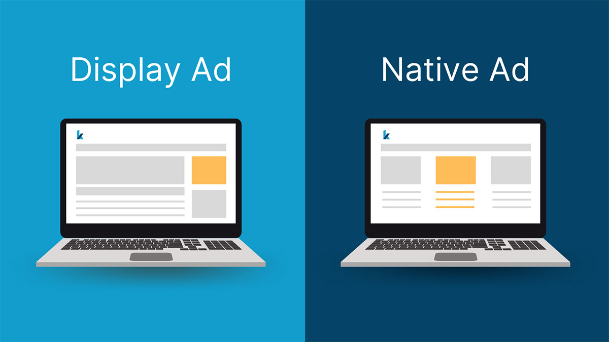 Display Ad vs Native Ad graphic illustration